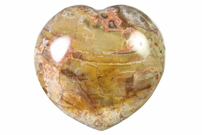 Polished Triassic Petrified Wood Heart - Madagascar #318361